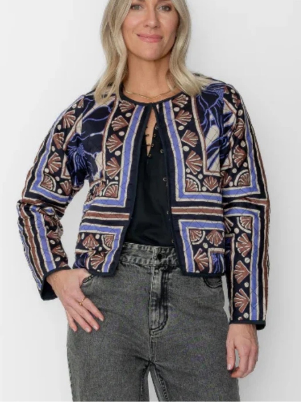 ·West Of· Collette Purple and Brown Quilted Jacket